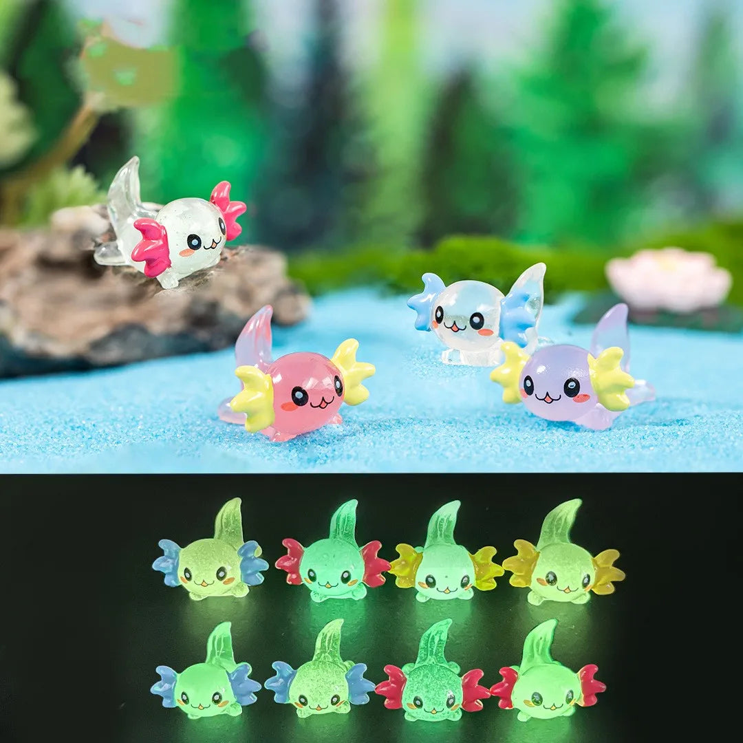 Luminous Axolotl Miniatures Glow Fish